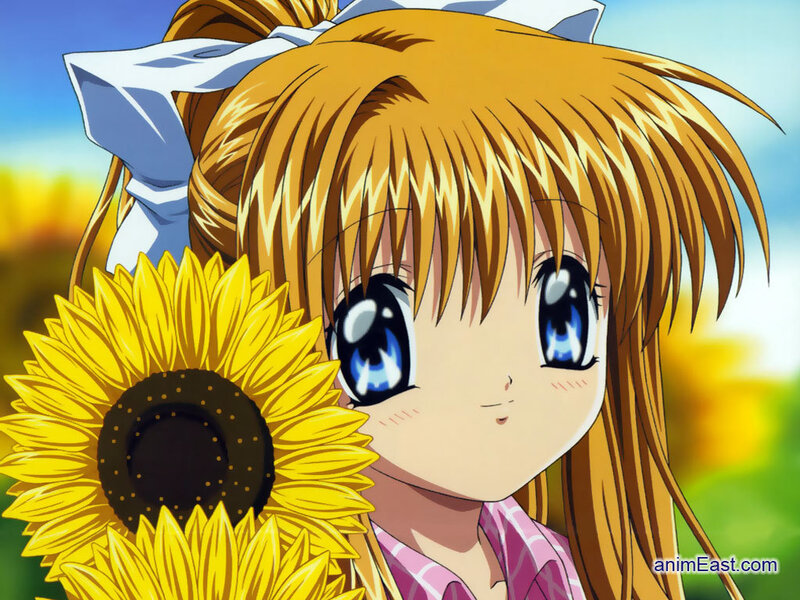 Anime girl with sunflower