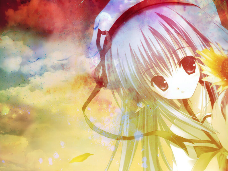 Anime girl with sunflower