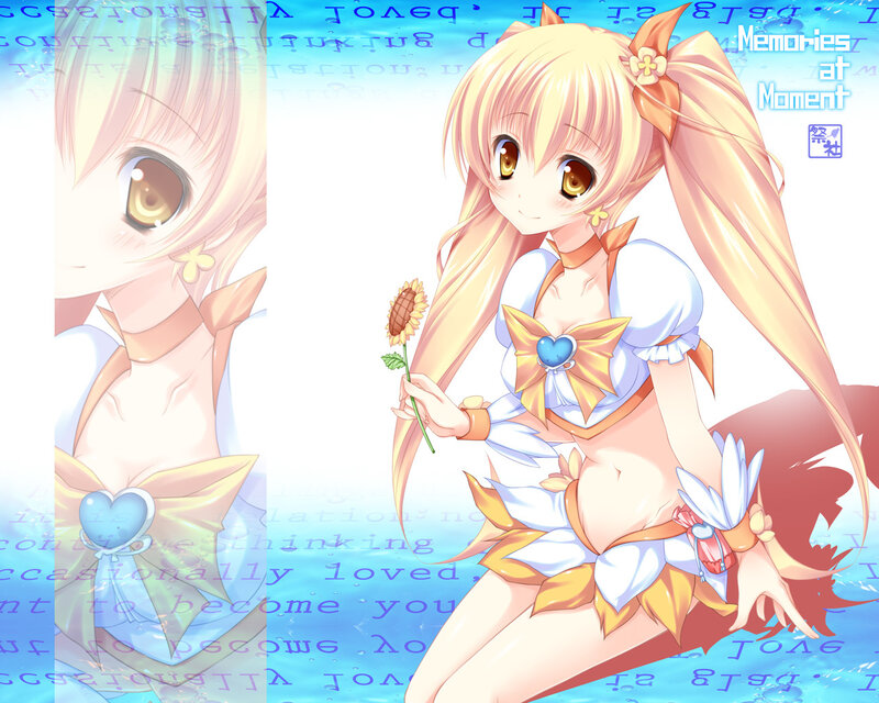 Anime girl with sunflower