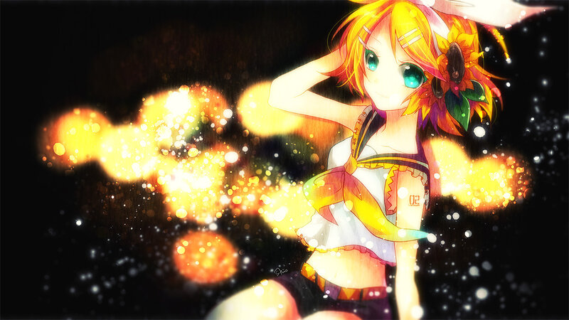 Anime Girl with Sunflower — Yellow