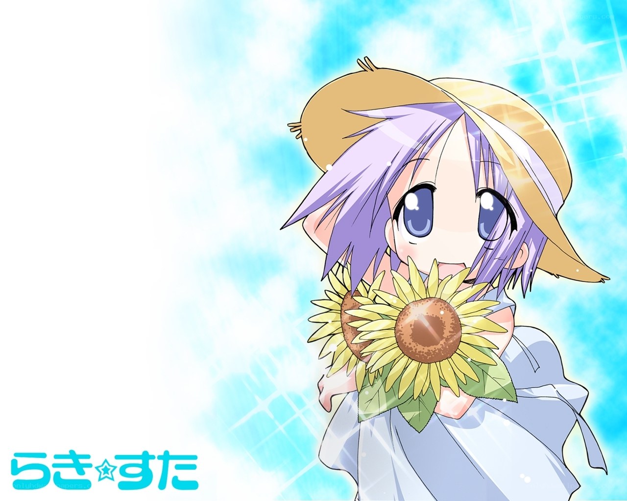 Anime girl with sunflower