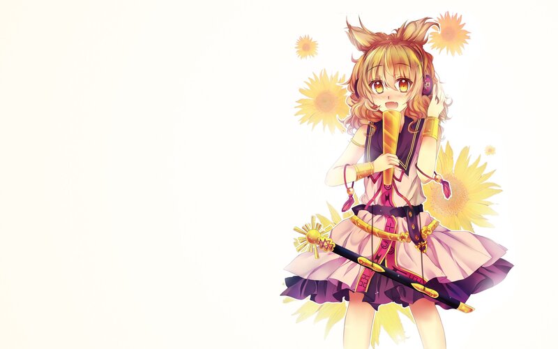 Anime girl with sunflowers