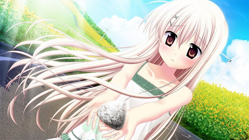 Anime girl with sunflowers