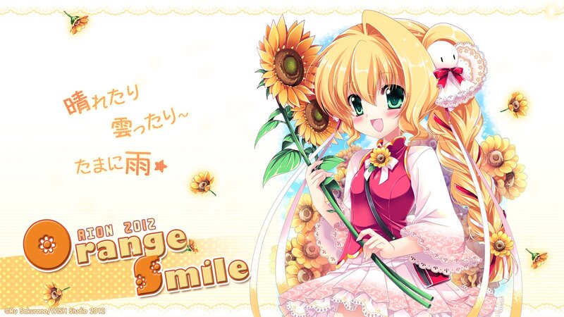 Anime girl with sunflowers