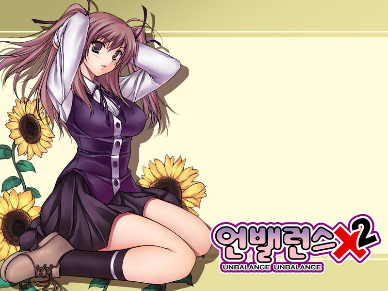 Anime girl with sunflowers