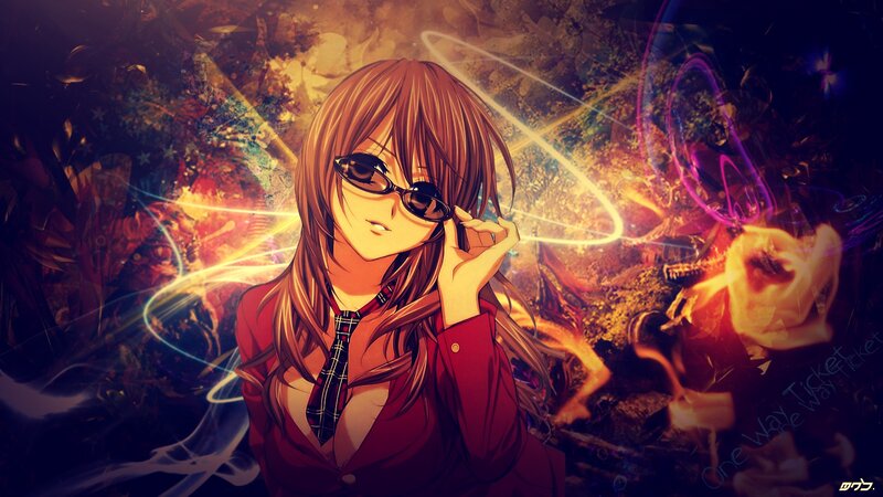 Anime girl with sunglasses
