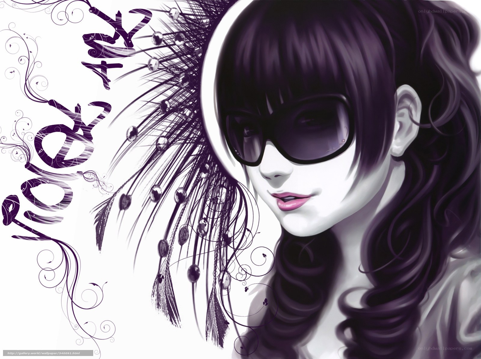 anime girl with sunglasses