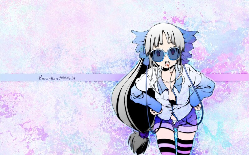 anime girl with sunglasses