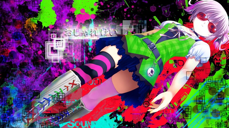 Anime girl with sunglasses and green vest
