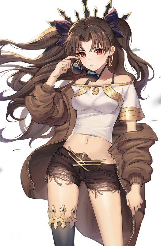 Anime Girl with Sunglasses — Brown, Confident