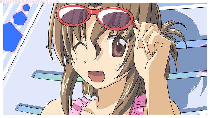 Anime Girl with Sunglasses — Brown, Playful