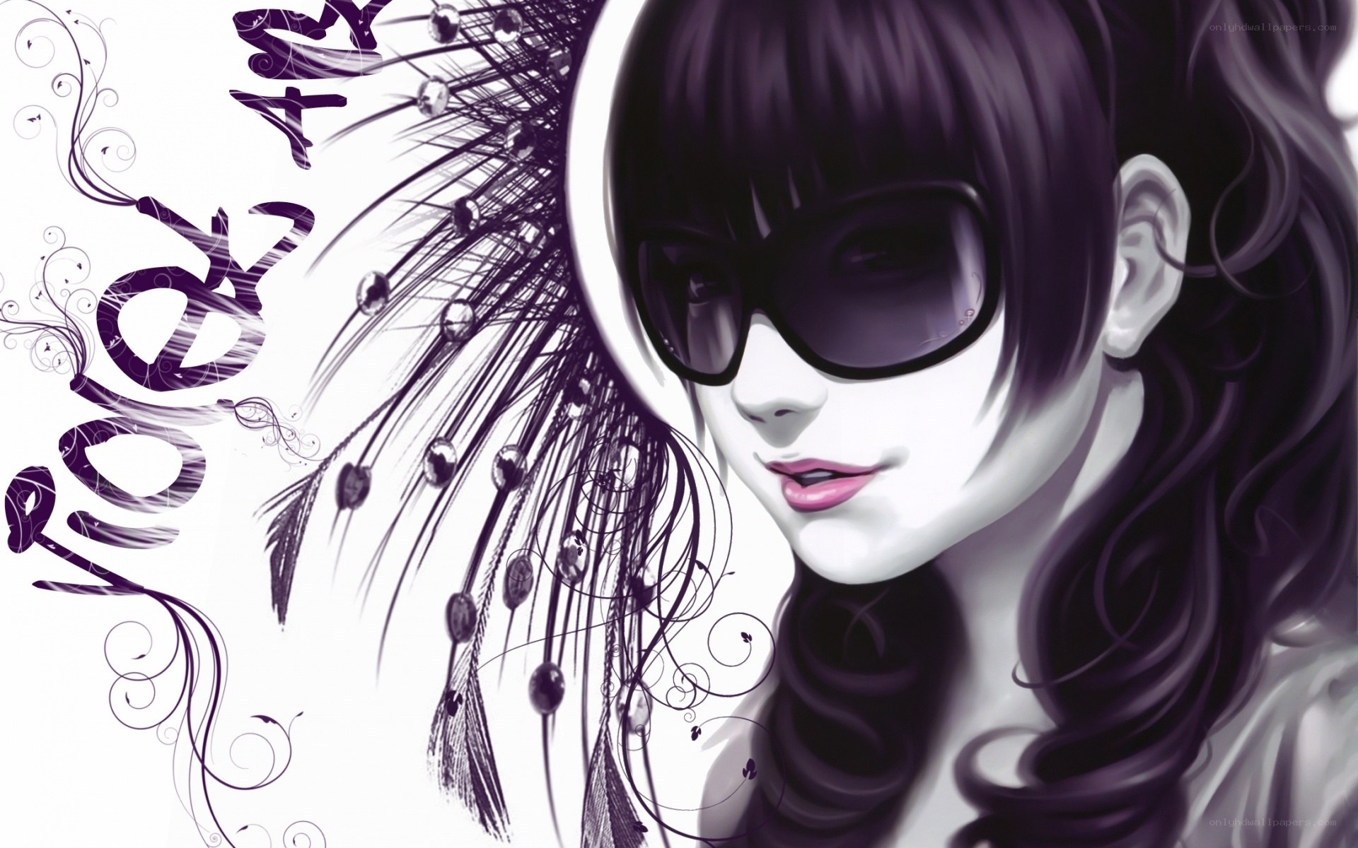 anime girl with sunglasses
