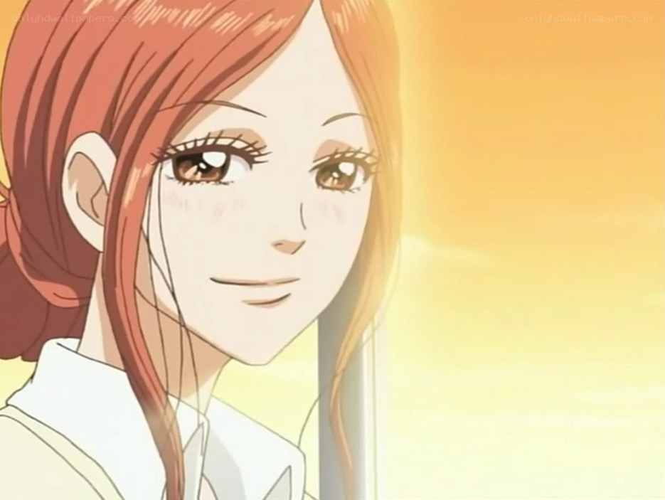 anime girl with sunset