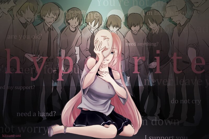 anime girl with support text