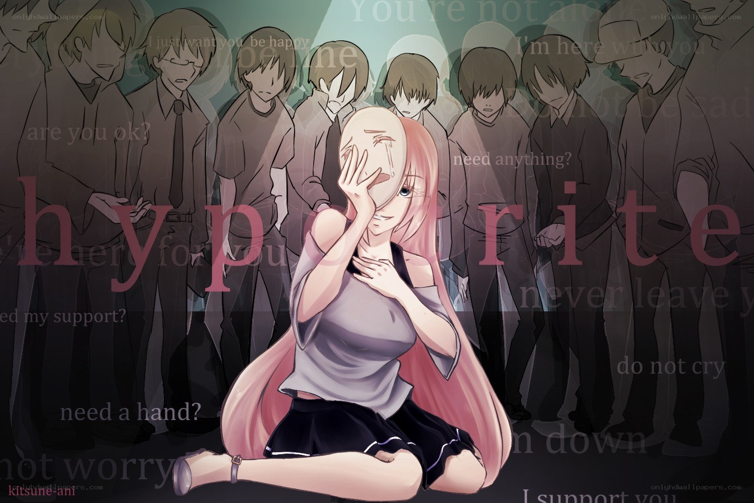 anime girl with support text