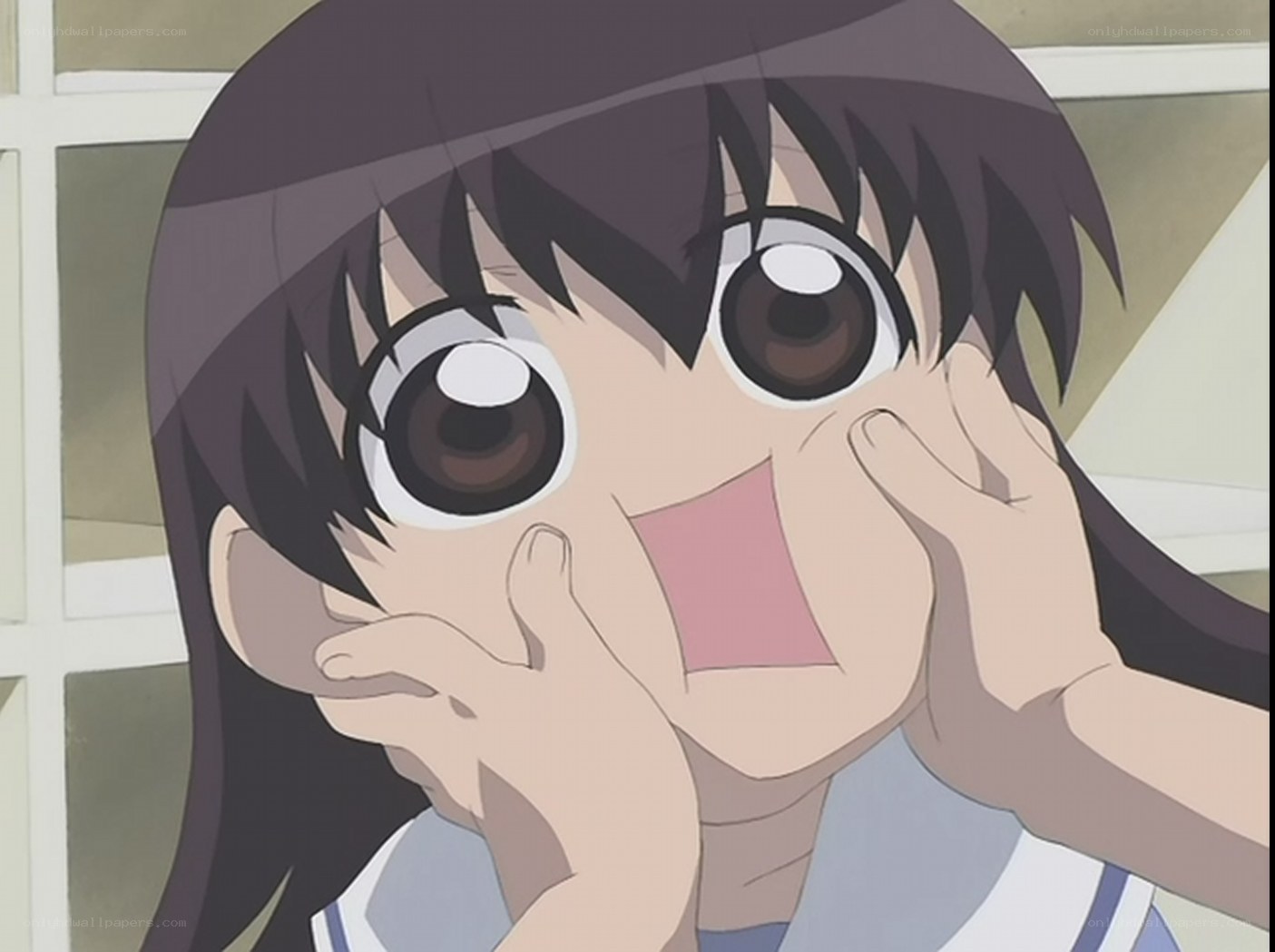 anime girl with surprised expression