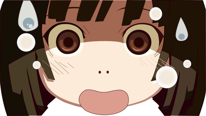 anime girl with sweat drops