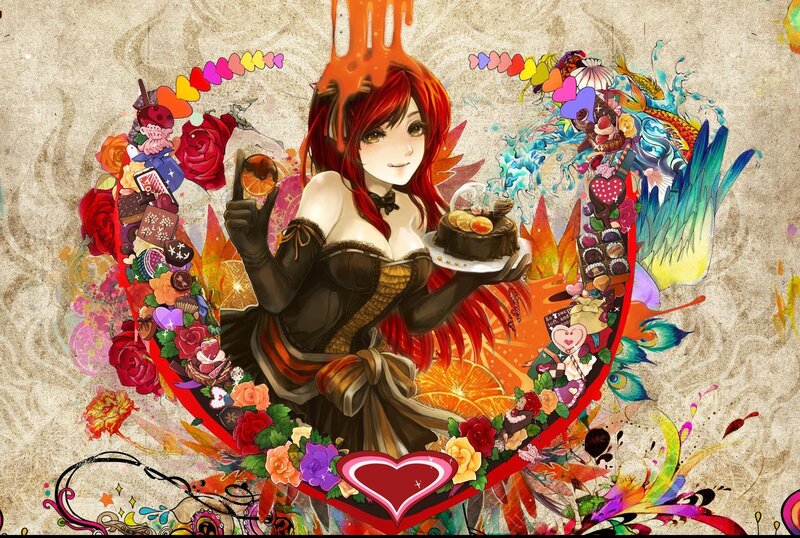 anime girl with sweets
