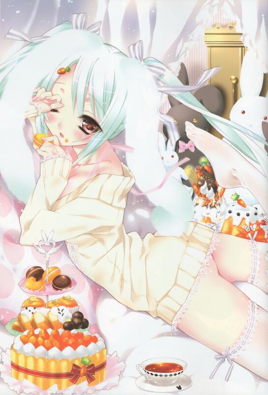 anime girl with sweets
