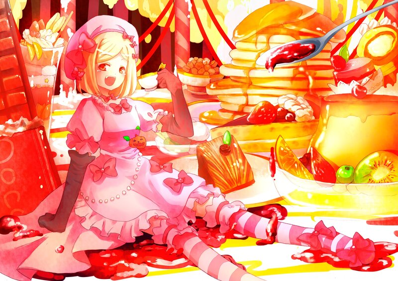 anime girl with sweets