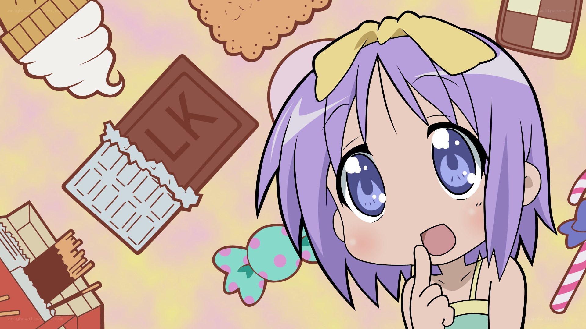 anime girl with sweets
