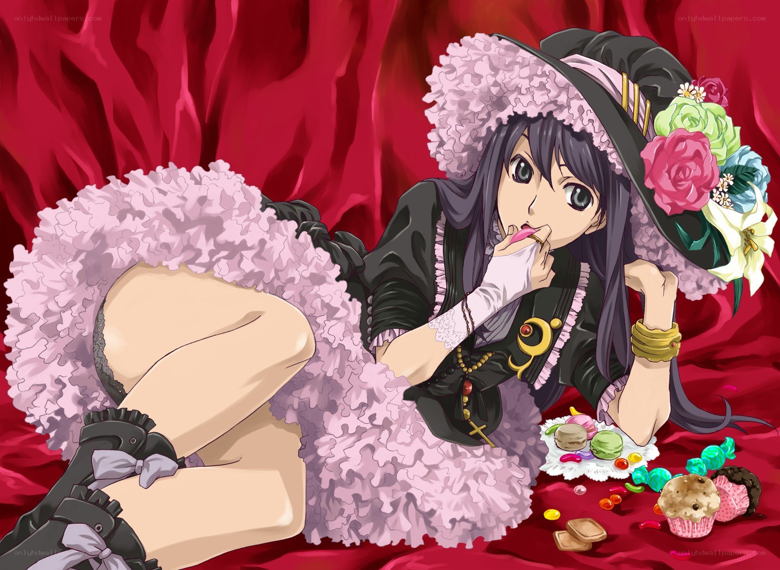 anime girl with sweets