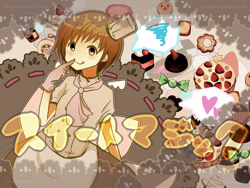 anime girl with sweets