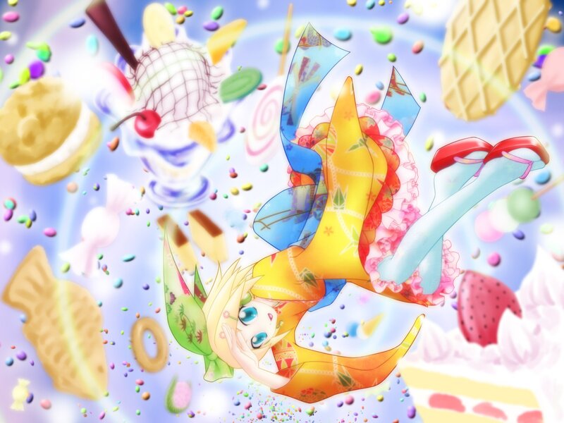 Anime girl with sweets