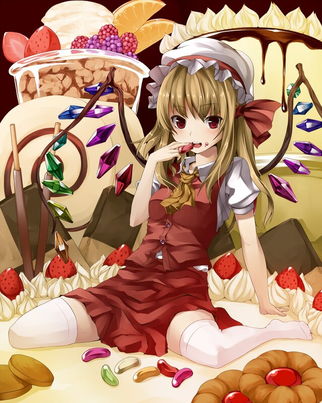 anime girl with sweets