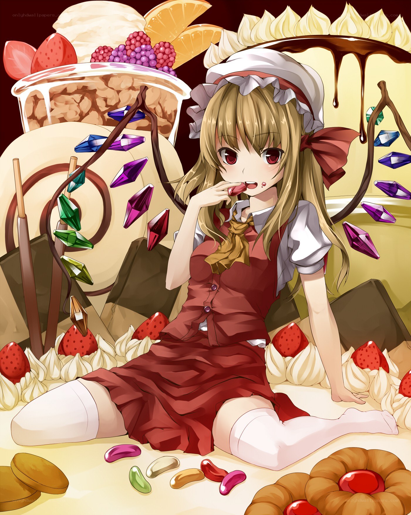 anime girl with sweets