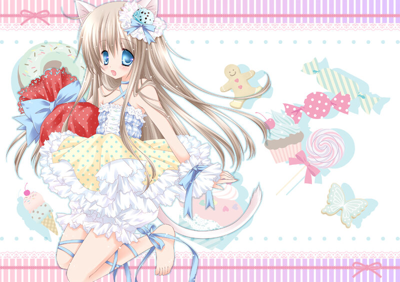 anime girl with sweets