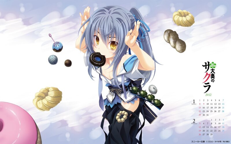 Anime girl with sweets calendar