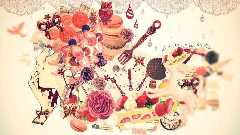 Anime Girl with Sweets — Pink, Whimsical