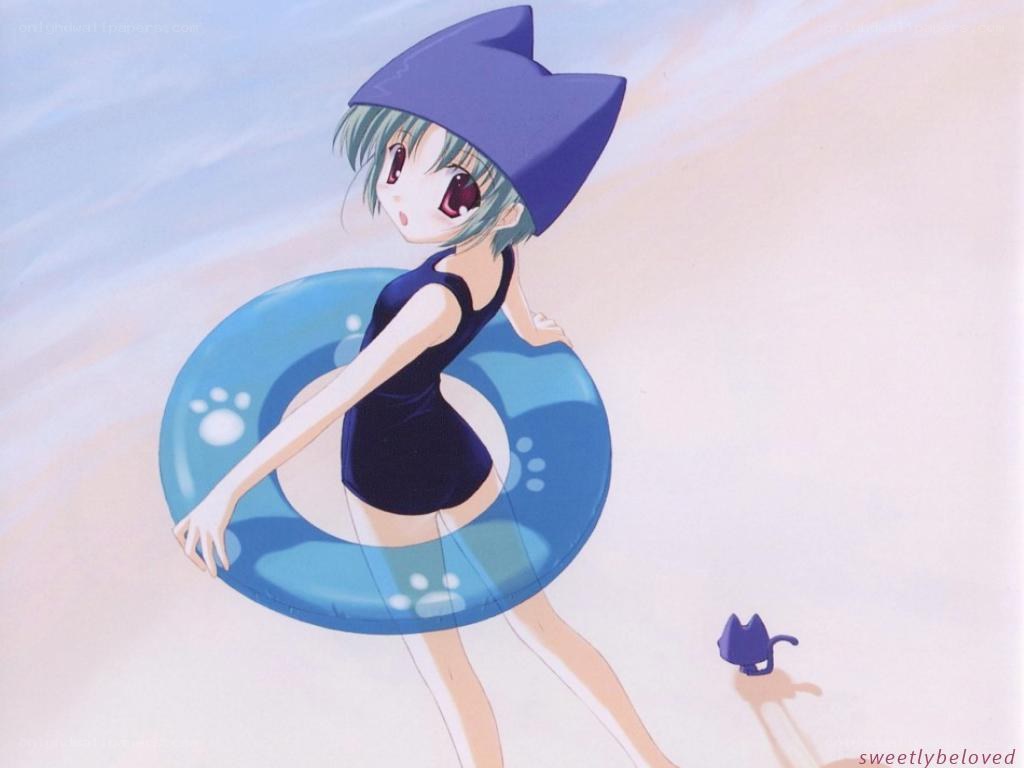 anime girl with swim ring