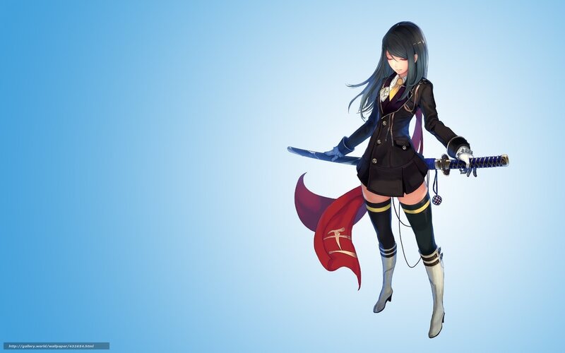 anime girl with sword