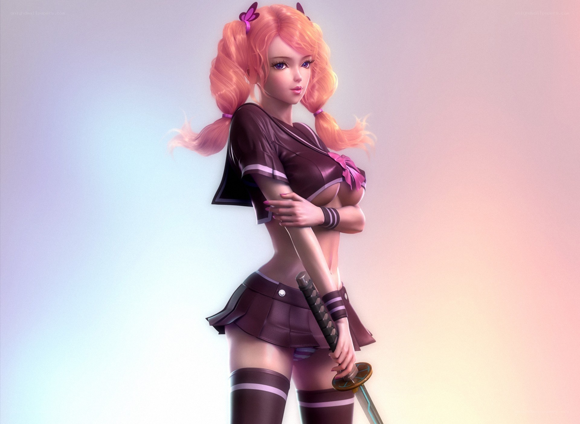 anime girl with sword