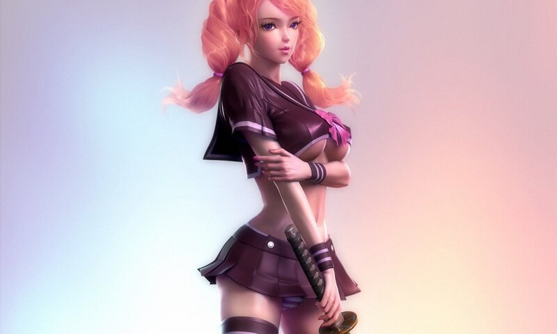 anime girl with sword