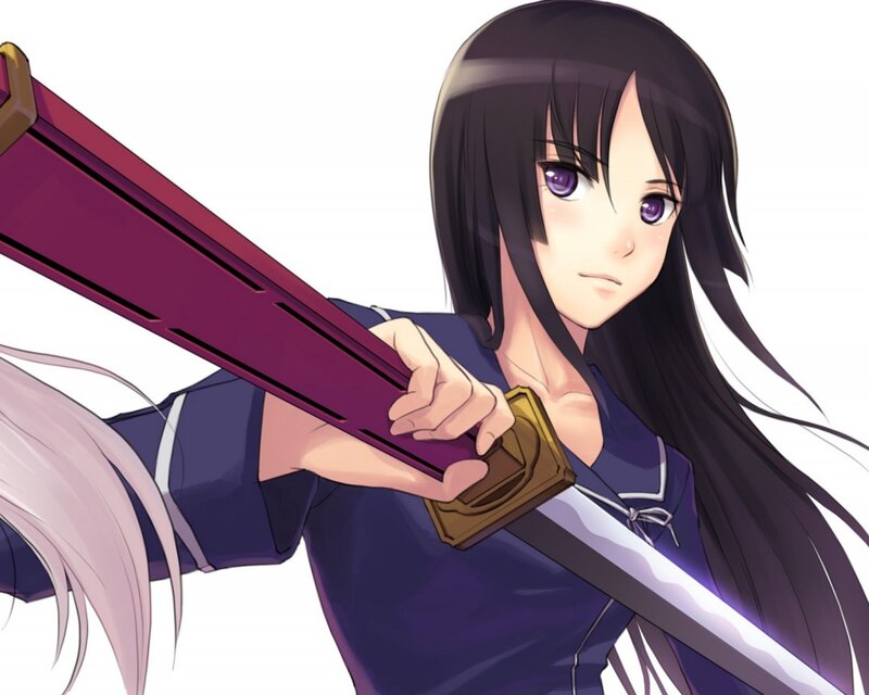 anime girl with sword