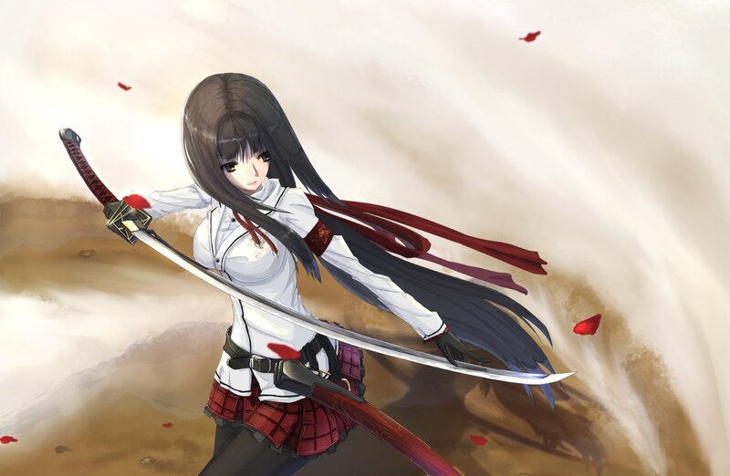 anime girl with sword