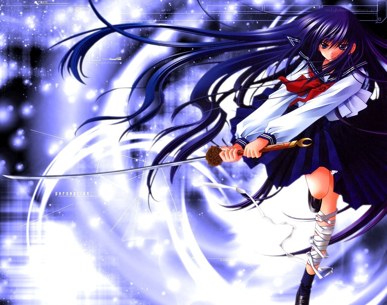 anime girl with sword