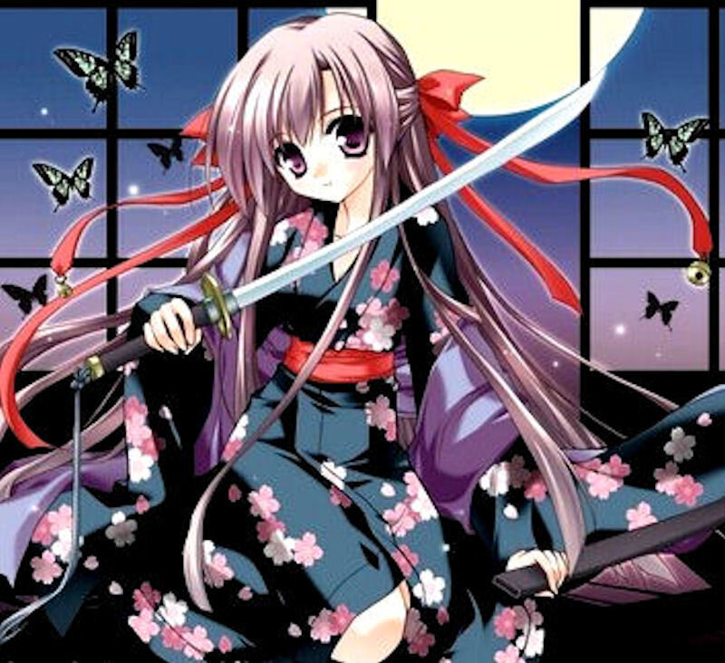 anime girl with sword