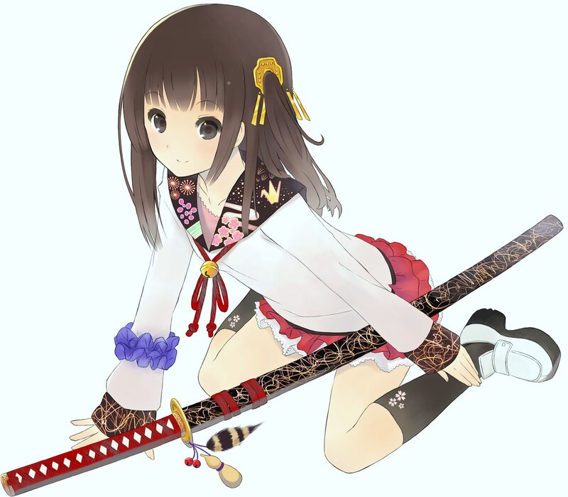 anime girl with sword