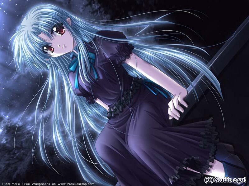 anime girl with sword