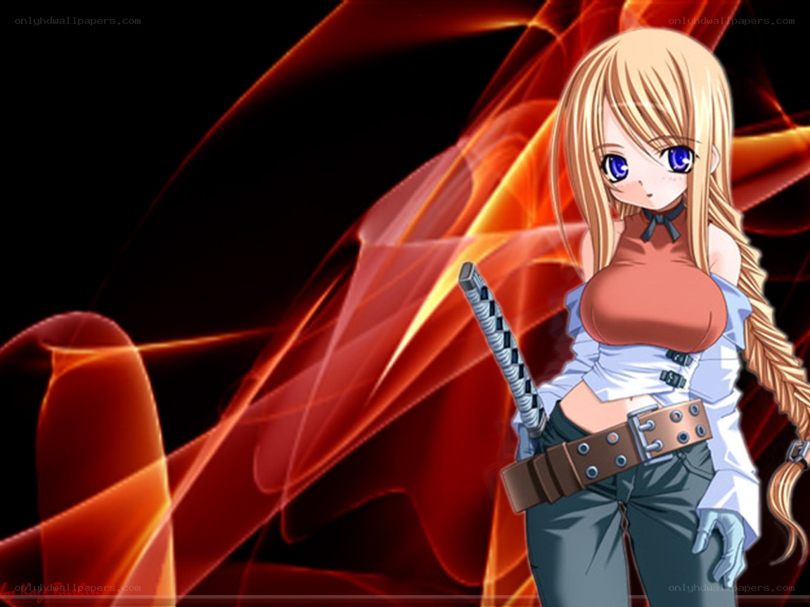 anime girl with sword