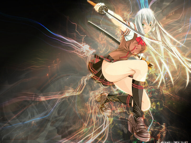 anime girl with sword