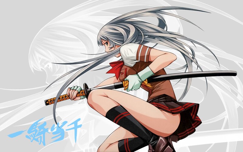 anime girl with sword