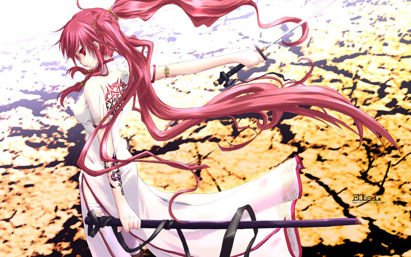 anime girl with sword