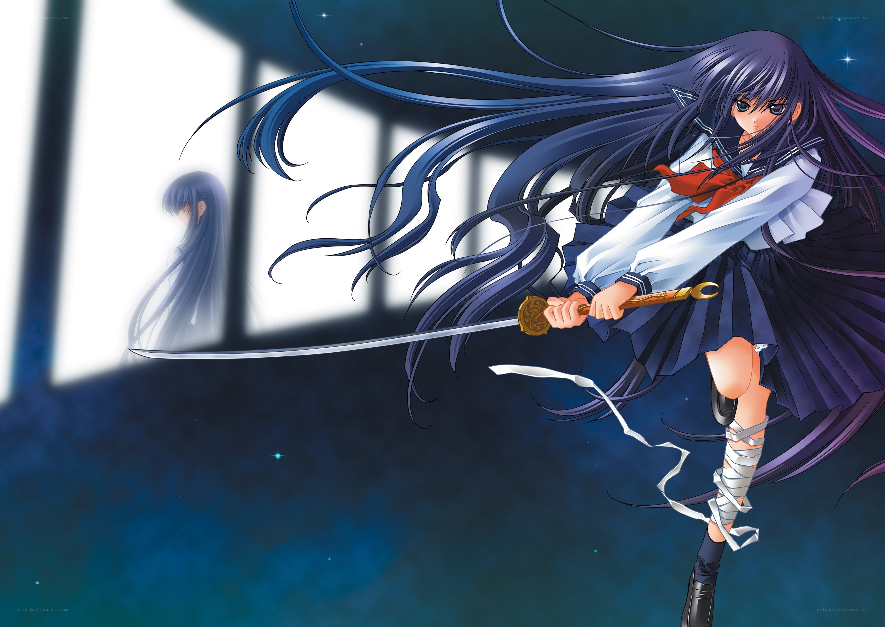 Anime girl with sword