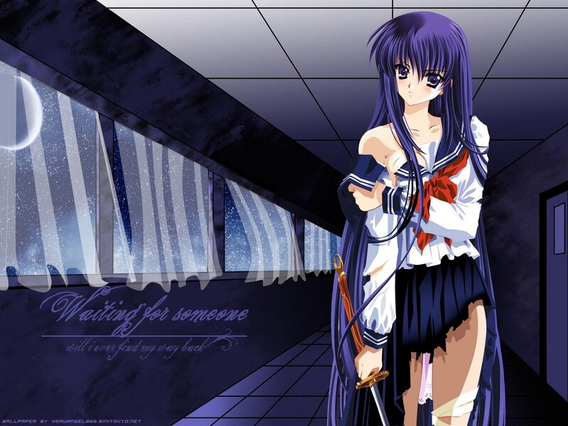 anime girl with sword