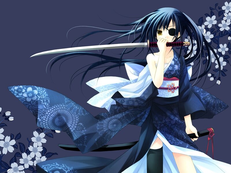 anime girl with sword
